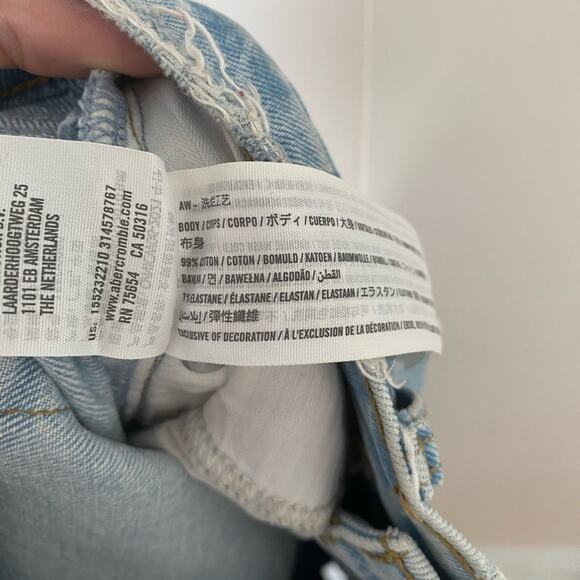 Abercrombie & Fitch Ultra High Rise 90s Straight Jeans Split Vent Hem Size 25 - Picture 7 of 7